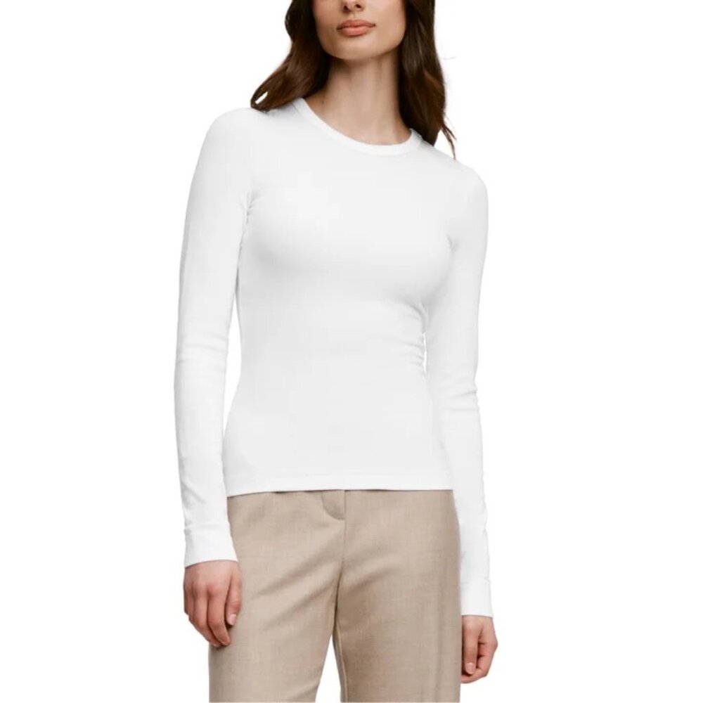Banana Republic Women's Ribbed Crewneck Long Sleeve T-shirt